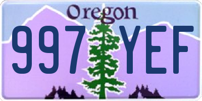 OR license plate 997YEF