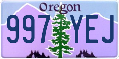 OR license plate 997YEJ