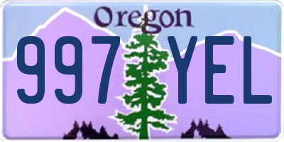 OR license plate 997YEL