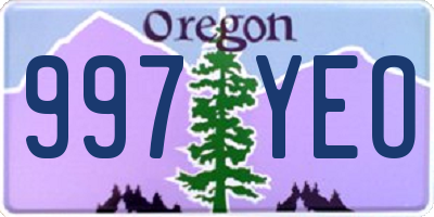 OR license plate 997YEO