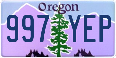 OR license plate 997YEP