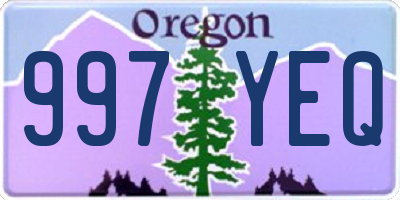 OR license plate 997YEQ