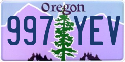 OR license plate 997YEV