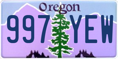 OR license plate 997YEW