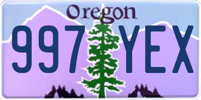 OR license plate 997YEX