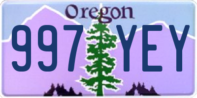 OR license plate 997YEY