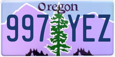 OR license plate 997YEZ