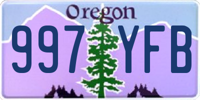 OR license plate 997YFB