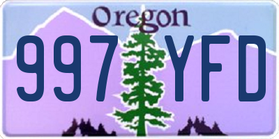 OR license plate 997YFD