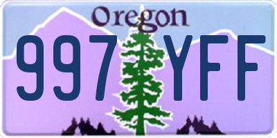 OR license plate 997YFF