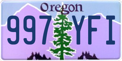 OR license plate 997YFI