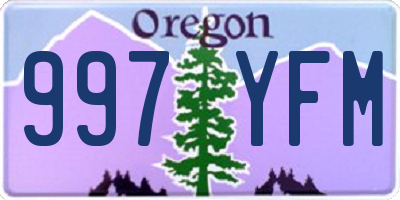 OR license plate 997YFM