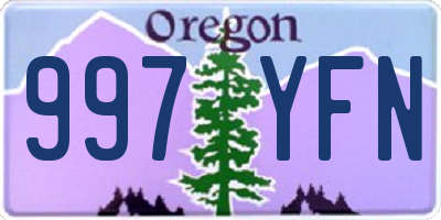 OR license plate 997YFN