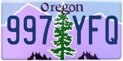 OR license plate 997YFQ