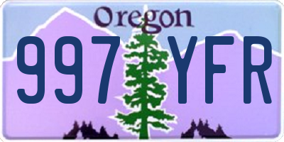 OR license plate 997YFR