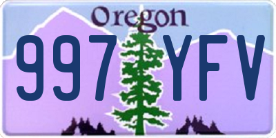 OR license plate 997YFV