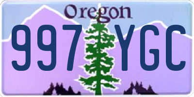 OR license plate 997YGC