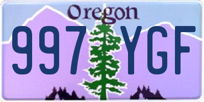 OR license plate 997YGF