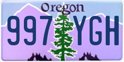 OR license plate 997YGH