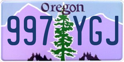 OR license plate 997YGJ