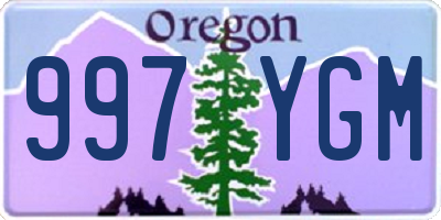 OR license plate 997YGM