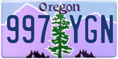 OR license plate 997YGN