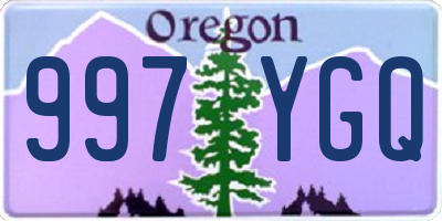 OR license plate 997YGQ