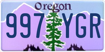 OR license plate 997YGR