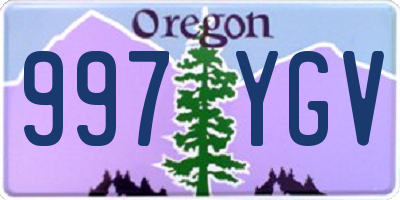 OR license plate 997YGV