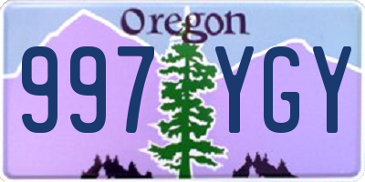 OR license plate 997YGY