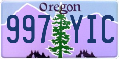 OR license plate 997YIC