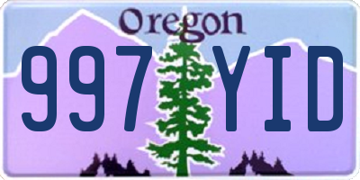 OR license plate 997YID