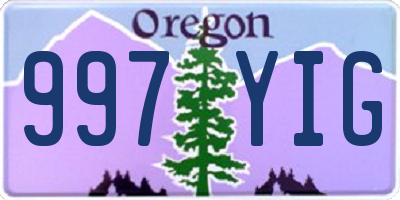 OR license plate 997YIG