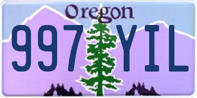 OR license plate 997YIL