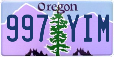 OR license plate 997YIM