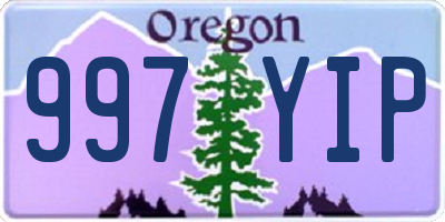 OR license plate 997YIP