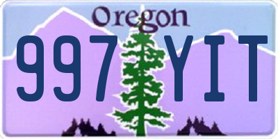 OR license plate 997YIT