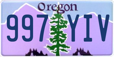 OR license plate 997YIV