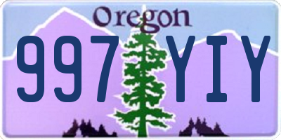 OR license plate 997YIY