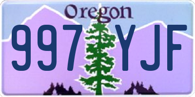 OR license plate 997YJF