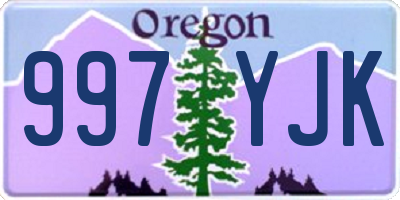 OR license plate 997YJK