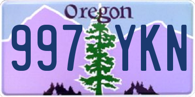 OR license plate 997YKN