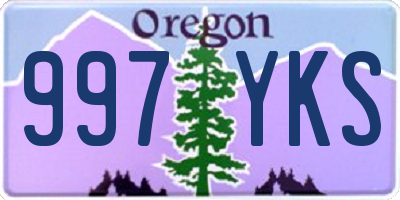 OR license plate 997YKS