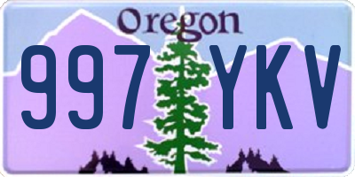 OR license plate 997YKV