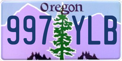 OR license plate 997YLB