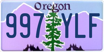 OR license plate 997YLF