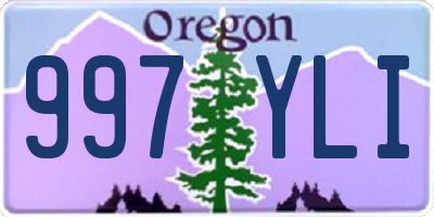 OR license plate 997YLI