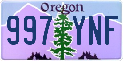 OR license plate 997YNF