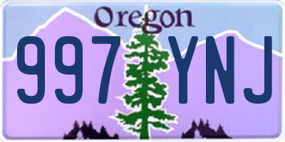 OR license plate 997YNJ