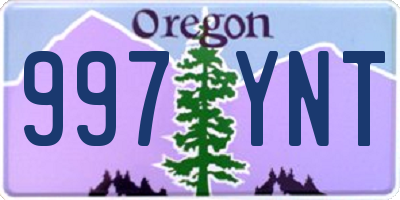 OR license plate 997YNT